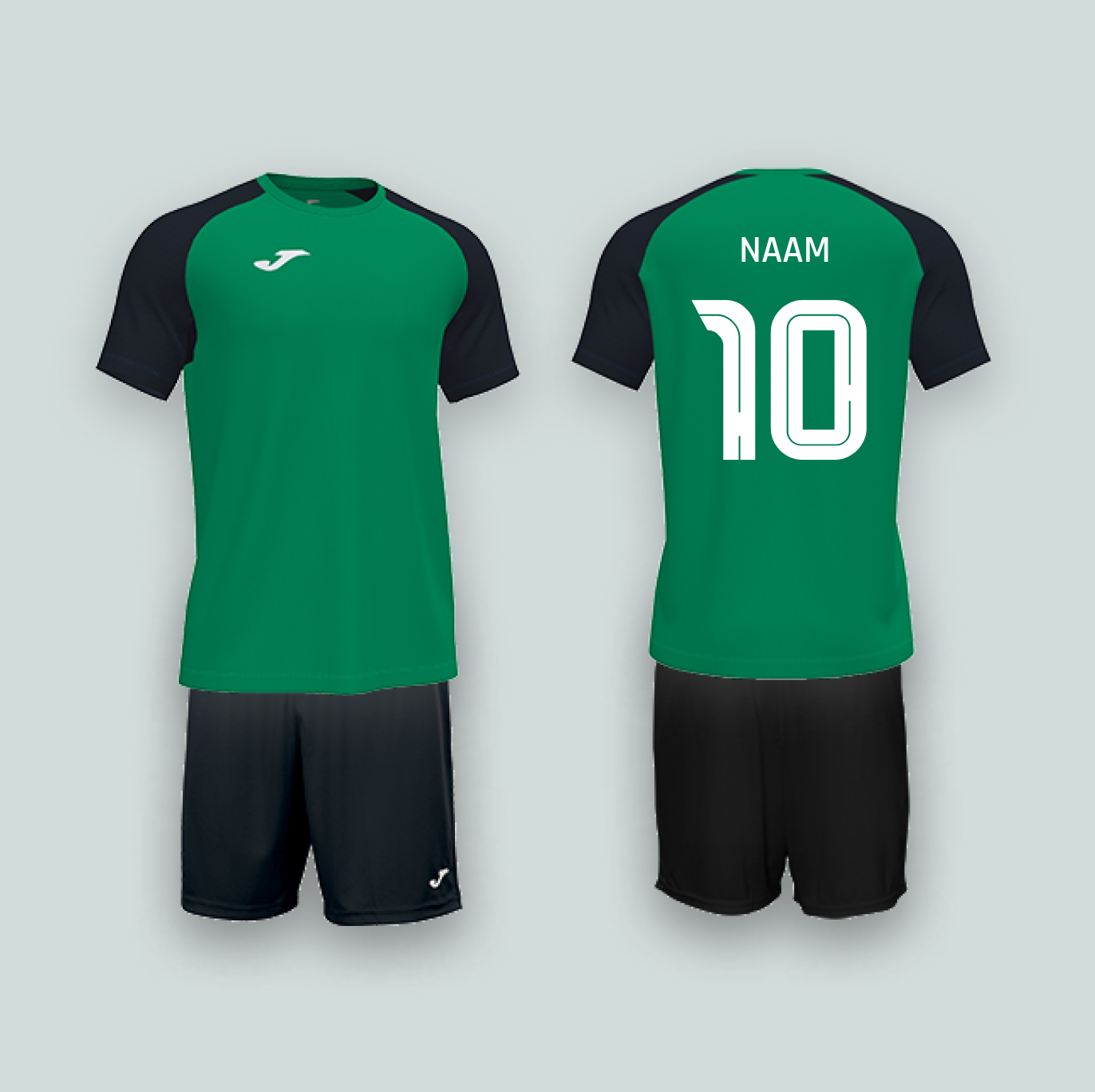 Joma Academy IV Groente/Zwart met naam en nummer