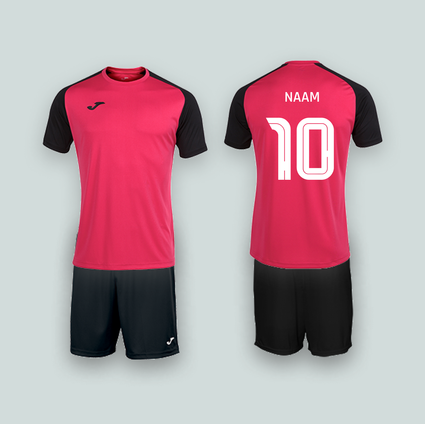 Joma Academy IV Roze/Zwart met naam en nummer